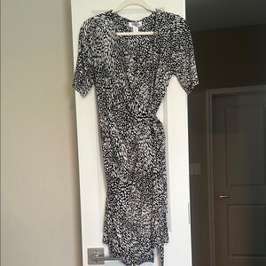 Black and White Patterned Women's Maternity Dress